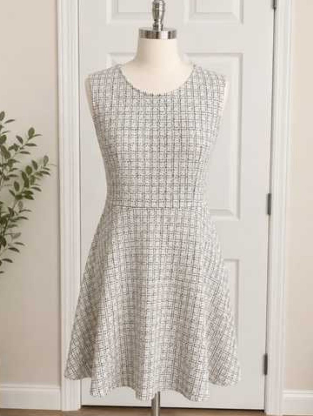 Loft Textured Fit & Flare Mini Sleeveless Dress New With Tags